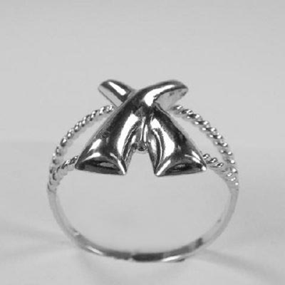 14k Gold charming X's design Earrings & Ring 10 gr