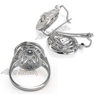 Lab Grown Diamond Ring and Earrings in 14k Set