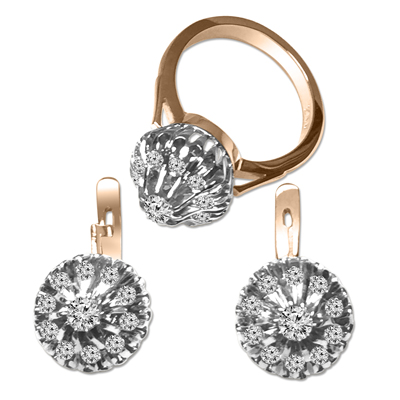 Lab Grown Diamond 14k Ring & Earring Set
