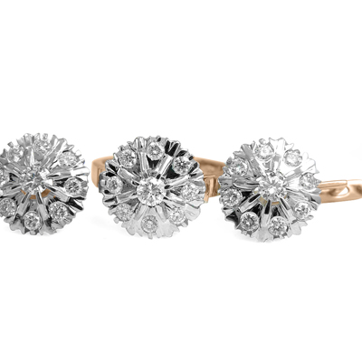 Lab Grown Diamond Ring & Earring in 14k Set