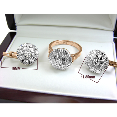 Lab Grown Diamond Ring & Earring in 14k Set