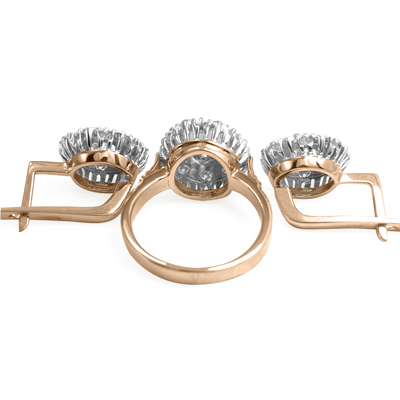 Lab Grown Diamond Ring & Earring in 14k Set