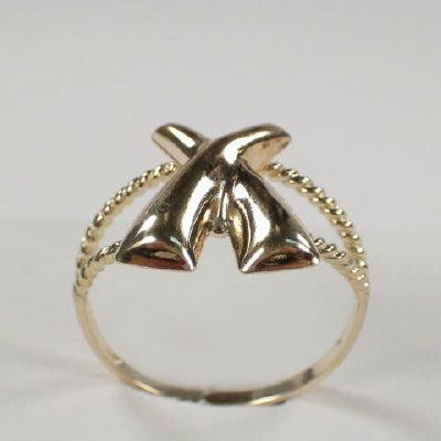 10k yellow gold Ring and Earrings Set X's design