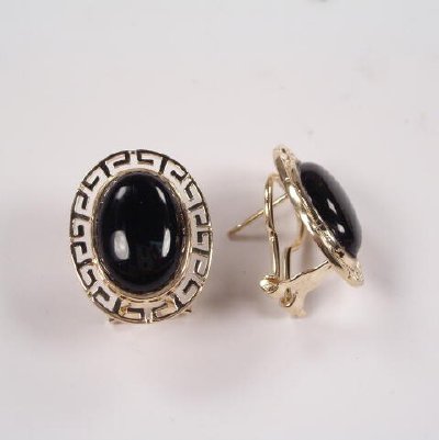 14k Onyx Earrings & Charm  Set