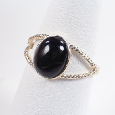 14k Gold Oval Black Onyx Set