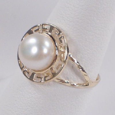 14k Gold 8.5mm Pearl Set ring earing pendant
