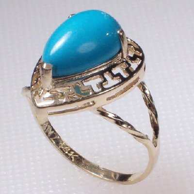 14k Gold Turquoise Set Earrings, ring Pendant