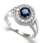 Ceylon Sapphire and Diamond Ring in 14k Gold