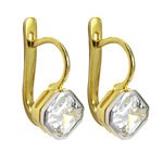 Russian Style Cubic Zirconia Earrings 18k gold