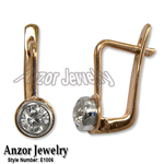 14k Rose Gold Lab Grown Diamond Russian Earrings