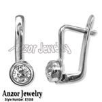 Russian Style Diamon Earrings in 14k White gold
