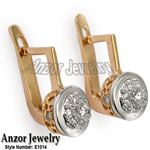 old Russian style Diamond Malinka Earrings 14k