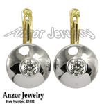 Russian Style 14k Gold Diamond Earrings 585