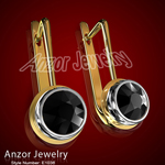 Russian Syle Earrings Black Diamond 585 14k