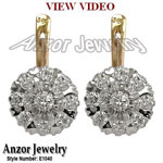 old Russian style Diamond Malinka Earrings  585