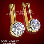 Russian Syle Diamond Earrings in 14k Rose gold 585