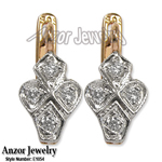 18k Rose Gold Diamond Earrings Russian Jewelry
