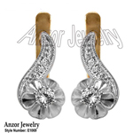 Russian Style White Sapphire Earrings in Silver