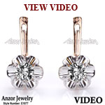 Russian Style Genuine Diamond Earrings 585