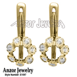 14k Russian Style Semi-Mount Diamond Earrings