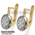 18k Russian Vintage Style Diamond Earrings