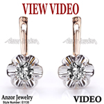 Russian Style Diamond Earrings 14K GOLD 585
