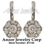 14k Gold  Russian Style Diamond Earrings 585