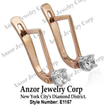 Russian Style Diamond  Earrings in 14k Gold 585