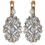 Russian Style Diamond Earrings 585 14k Gold