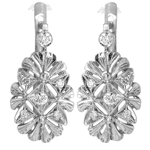 Russian Style Diamond Earrings 14k Solid Gold