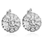 Russian Style White Sapphire Earrings 585