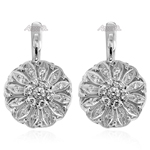 14k White Gold Diamond Earrings Russian Style