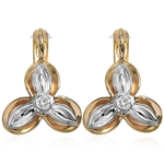 Russian Style Diamond Earrings 14k gold