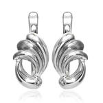 14k Solid White Gold Design Earrings