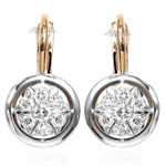 14k Russian Style Diamond Earrings 14K Gold