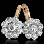 14k Gold Diamond Earrings Russian Jewelry