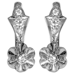 14k Gold Diamond Earrings Russian Jewelry
