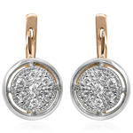 14k Rose Gold Diamond Earrings Russian Jewelry