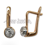 Russian Syle Diamond Earrings in 14k Rose gold 585