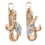Russian Style CHILDREN'S Diamond Earrings 14k Gold