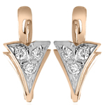 Russian Style Diamond Earrings 14k Gold