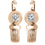 Russian Style Diamond Earrings in 585 14K Gold
