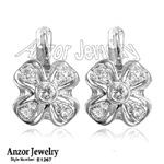 Russian Style Genuine Diamonds Earrings 14k Gold