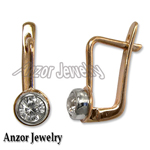 Russian Syle Diamond Earrings in 14k Rose gold 585
