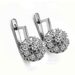 Old Russian Style Malinka Diamond Earrings 585 14K