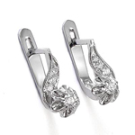 Diamond Earrings in Platinum Russian Style