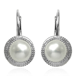 14k Gold Pearl leverback locks Earrings