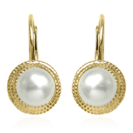 14k Gold Pear leverback locks Earrings