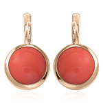 14k Solid Gold Coral Russian Style Earrings