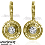 Russian Style Diamond Earrings in 18K Gold